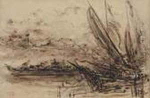 Gondole Et Voilier by Felix Ziem
