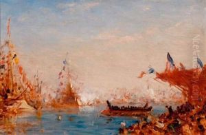 La Fete A Villefranche by Felix Ziem