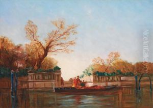 Les Jardins Francais A Venise by Felix Ziem