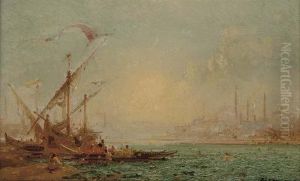 Trading Vessels On The Bosphourus, Istanbul