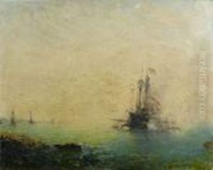 Le Cuirassier Dans Le Port De Toulon by Felix Ziem