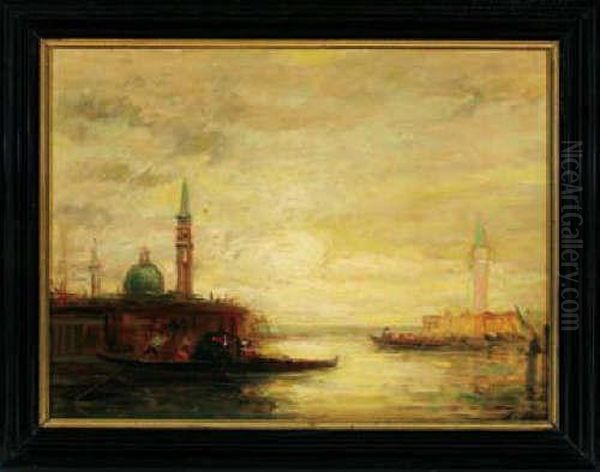 Felix Francois Georges Philibert
 Ziem "sunset Over Venice", Oil On Panel, 21-1/2" X 30", Signed Lower 
Right "ziem", Retains Old Label En Verso "appartient A Mr Le Prince G. 
Stirbey", Bears Partial Frame Maker Label En Verso "cadres 
Dores/encadreme - view 1