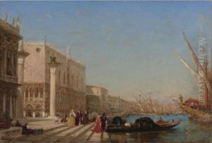 Steps To Saint Mark's Venice by Felix Ziem
