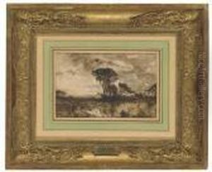 Paysage Aux Pins Parasol by Felix Ziem