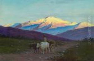 A Farmer Driving A Laden Cart by Richard Karlovich Zommer
