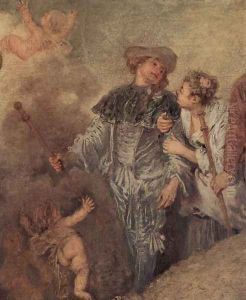 The Embarkation of Cythera (detail 4) by Jean-Antoine Watteau
