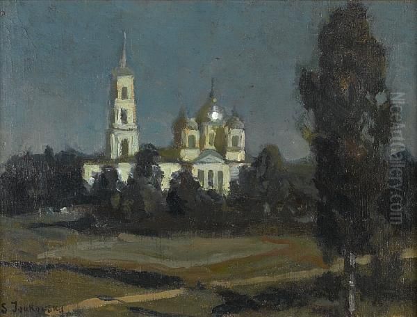 Church Cupolas Bathed In Moonlight - view 1