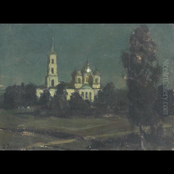 Evening Landscape With Monastry - view 1