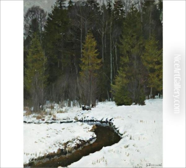 Landscape With A Snow-covered River - view 1
