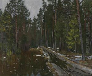 Forest Path, Winter by Stanislaw Zukowski