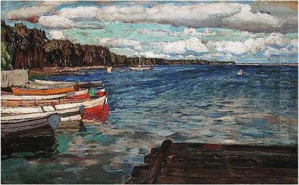 Boats Moored On The River Aa - view 1