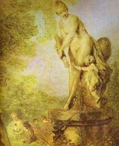A Love Festival Detail 2 1717 by Jean-Antoine Watteau