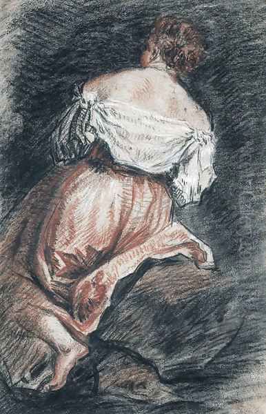 A seated woman seen from behind, after Bassano - view 1