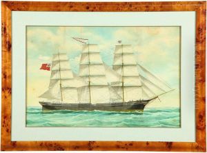 Portrait Of The Ship by Marie-Edouard Adam Of Le Havre