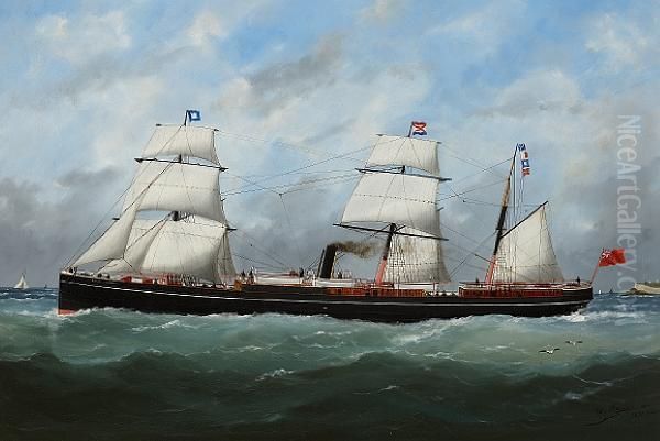 The Auxiliary Steamer
County Of Sutherland
At Sea Under Steam And Sail - view 1
