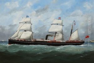The Auxiliary Steamer 
County Of Sutherland 
 At Sea Under Steam And Sail