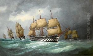 The First French Steam Battlefleet In Formation At Sea