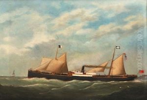 Le A.c. De Freita En Rade Du Havre by Marie-Edouard Adam Of Le Havre