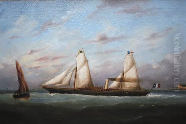Vapeur Mixte Sous Voile Quittant Le Havre - view 1