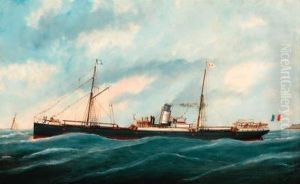 The Isabelle Steaming Out Of Le Havre by Marie-Edouard Adam Of Le Havre