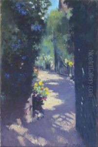 A Sunlit Garden Path by Patrick William Adam