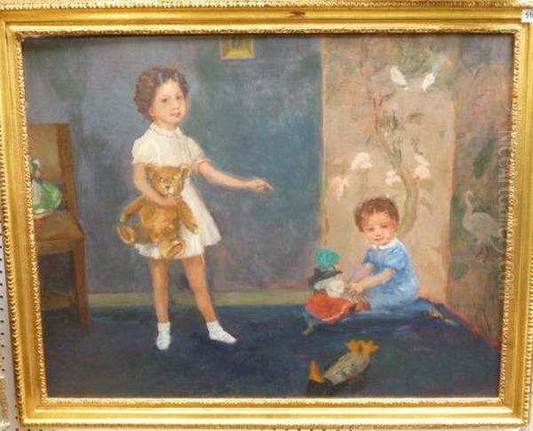 Two Clidren Playing With Toys In A Nursery - view 1