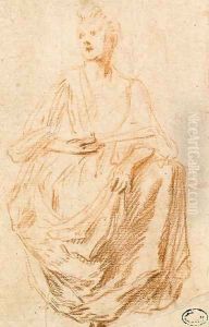 Woman sitting by Jean-Antoine Watteau
