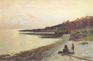 The Village Of Corrie-arran, Evening by John Miller