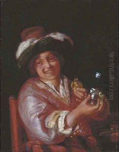 A self-portrait as a Merry Toper by Adriaen Van Der Werff