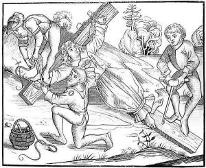 The infant Richard crucified by the Jews at Pontoise, after a woodcut Liber Chronicarum Mundi, published Nuremburg, 1493