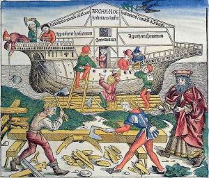 The Building of Noahs Ark, from the Nuremberg Chronicle by Hartmann Schedel, 1493 by Michael Wolgemut