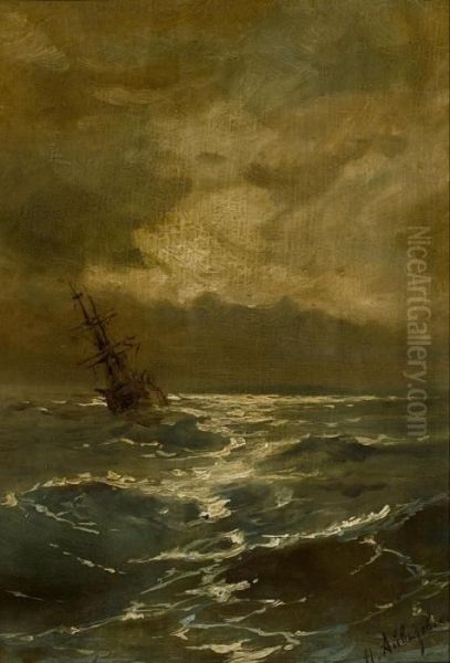 A Ship In Stormy Seas - view 1