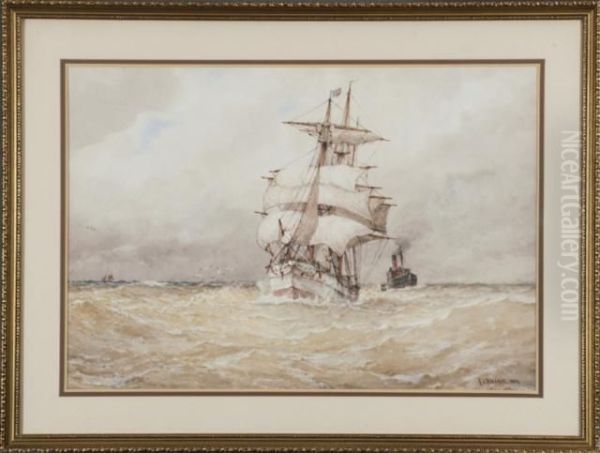 Ships At Sea With Grey Sky - view 1