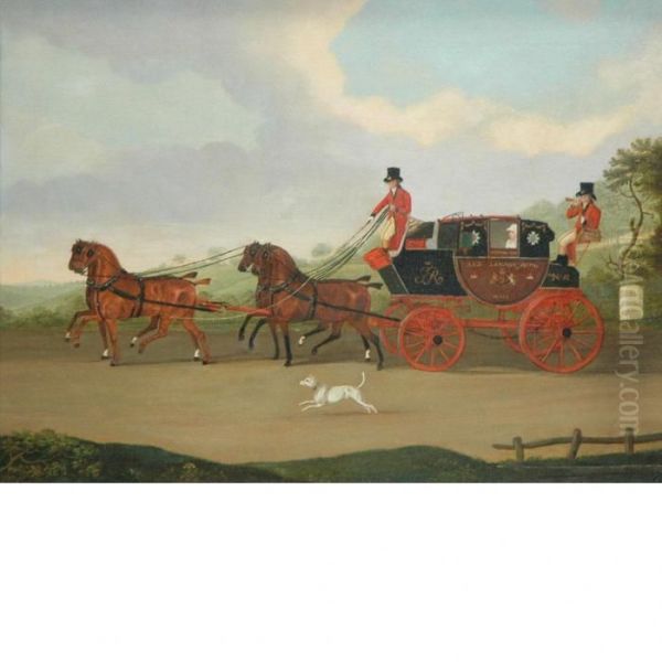 The London And Edinburgh Royal 
Mail, Passing The 101st Milestone From London, Between Stamford And 
Grantham - view 1