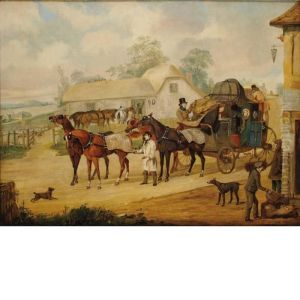 A Coach Stopping At An Inn