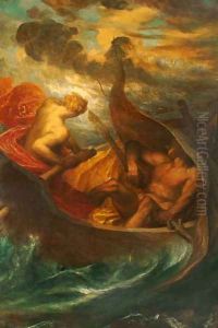 Love steering the Boat of Humanity, c.1900