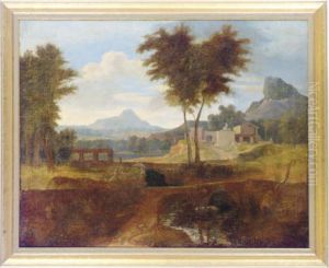 Classical Landscape With Figures by Etienne Allegrain
