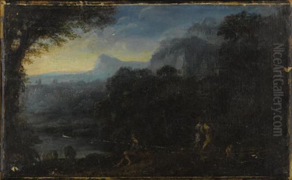 Figures At Water's Edge - view 1