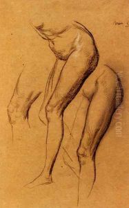 Nude Studies Of Long Mary Two Being Studies For Eve Tempted by George Frederick Watts