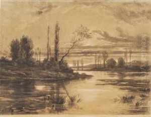 Couche De Soleil Sur La Riviere