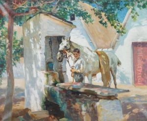 Boy And His Horse At Valencia, 1922