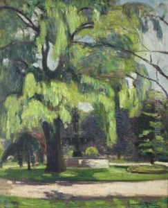 The Fountain By The Tree by Alexander Altmann
