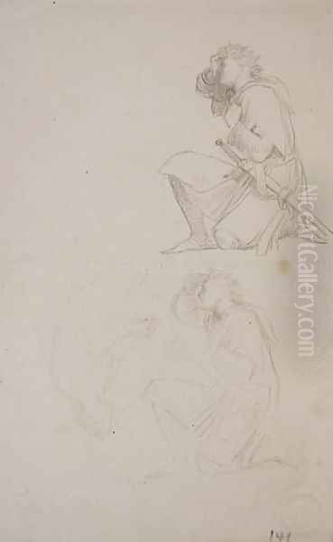 Studies of a kneeling knight - view 1