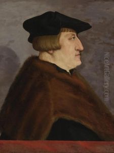 Profile Portrait Of A Gentleman,
Half Length, Wearing A Black Hat And Jacket With A Fur Coat, Before A
Parapet Profile Portrait Of A Gentleman,
Half Length, Wearing A Black Hat And Jacket With A Fur Coat, Before A
Parapet