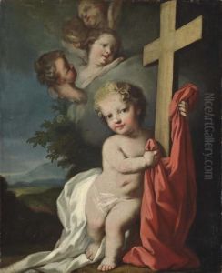 The Christ Child Holding A Cross by Jacopo (Giacomo) Amigoni