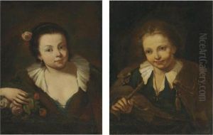 A Peasant Girl; And A Peasant Boy by Antonio Amorosi