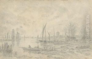 Peche En Hiver by Auguste-Paul-Charles Anastasi