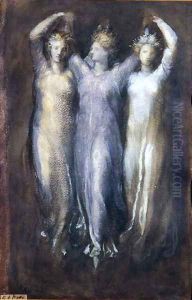 Classical Study with Three Female Forms by George Frederick Watts