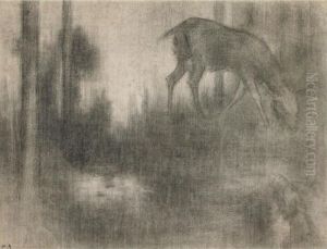 Deer Grazing In A Landscape