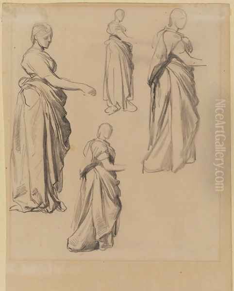 Four Studies Of A Draped Female Figure - view 1